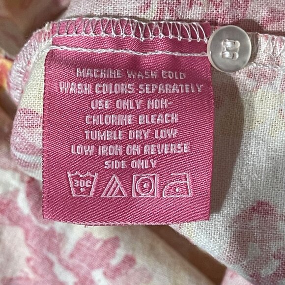 Woman Within Floral Watermelon Print Button-Down Tunic Top 2X Linen Blend - Picture 5 of 6